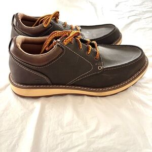 NWOT Earth Spirit Geldron Leather Emery dark gray lace up dress shoes  SZ 8.5